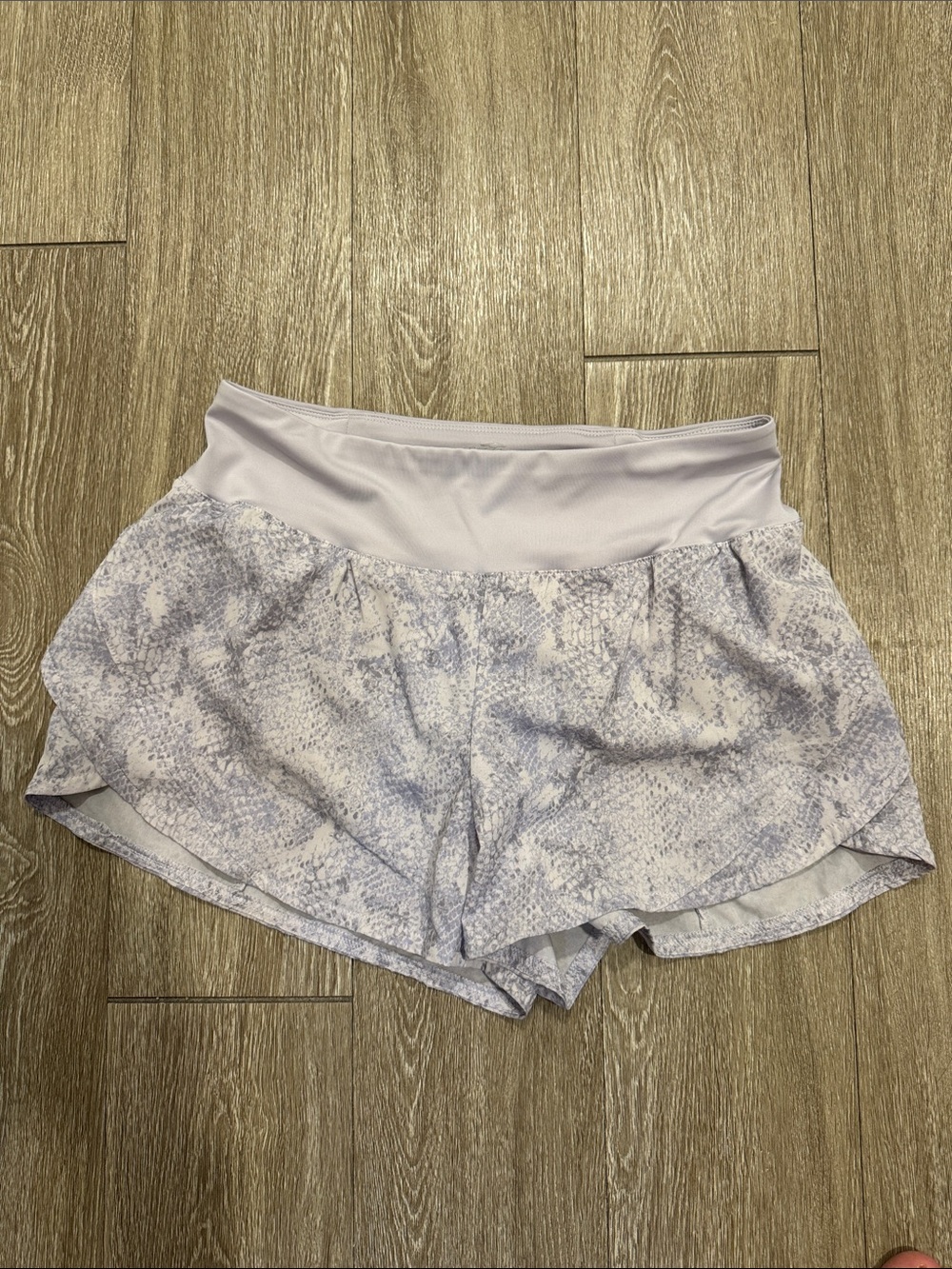 Avia Light Lavender Snake-Print Women's Workout Shorts size S